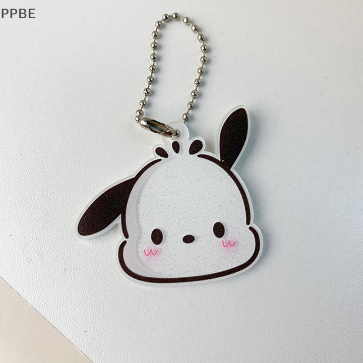 ppbe-sanrio-kawaii-melody-kuromi-pochacco-พวงกุญแจน่ารักอะนิเมะสาวหวานอะคริลิคในรถยนต์โทรศัพท์จี้กระเป๋าเครื่องประดับแหวน