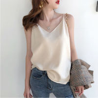 Women Fashion Knitted Tank Top Sexy V Neck Loose Tops Casual Solid Color Suspender Vest