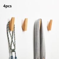 3pcs Natural Triangle Wood Wall Coat Rack Clothes Hanger Wall Coat Hook Key Holder Scarf Handbag Organizers Storage Home Decor Picture Hangers Hooks