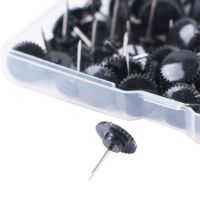 ▪ 100 Pcs Transparent Map Pins Multi-purpose Gear-like Pushpins Decorative Thumb Tacks For Office School Black Board