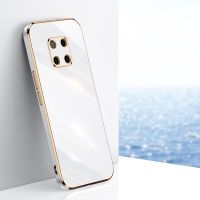 เคสมือถือชุบโลหะหรูสำหรับ Huawei คู่20X 20 Pro ฝาหลังสี่เหลี่ยมกันกระแทก TPU อ่อนนุ่มเงางาม