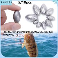 SADWSJ 5/10Pcs แยก Line Sinkers น้ำหนักเพิ่มเติม ตกปลาตะกั่วตก รูปมะกอก ขั้วต่อตะขอ Sinker