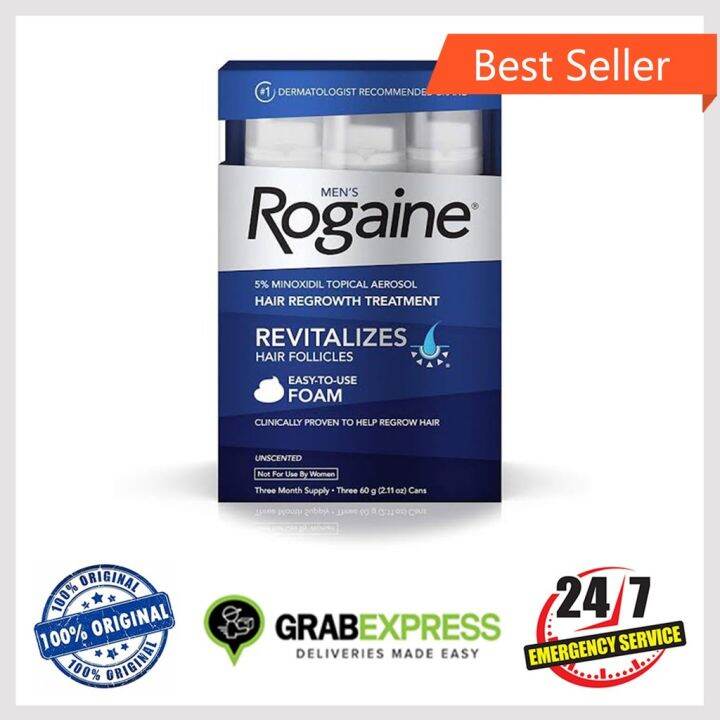 hot sell ONHAND! Rogaine Men 5 Minoxidil Foam Hair Regrowth 3 Months