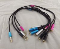 1pcs 3.5mm Stereo 1 to 2 Dual Y Splitter Audio Cable Adapter Earphone Headphone Jack 37cm Cables