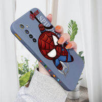 เคสมือถือ เคสโทรศัพท์ เคส Realme 6 Realme Narzo การ์ตูน Spider ด้านข้างออกแบบเคสมือถือ เคสโทรศัพท์ เคสขอบสี่เหลี่ยมรูปแบบ Liquid เคสมือถือ เคสโทรศัพท์ เคสซิลิโคนคลุมทั้งหมดกล้องเคสป้องกันทนแรงกระแทกเคสมือถือ เคสโทรศัพท์ เคสชาย