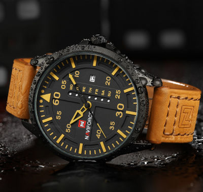 NAVIFORCE Luxury Brand Men Army Military Watches Mens Quartz Date Clock Man Leather Strap Sports Wrist Watch Relogio Masculino