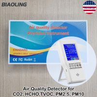 BIAOLING® Air Quality Detector เครื่องตรวจวัดคุณภาพอากาศ เครื่องวัดค่าฝุ่น PM2.5, PM10, CO2, HCHO, TVOC Air Quality Monitor เครื่องวัดฝุ่น