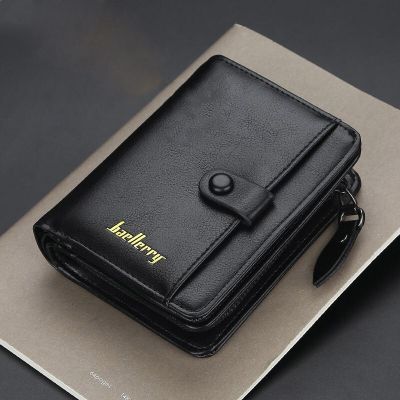Fashion Men Wallets High Quality PU Leather Zipper Short Design Card Holder Male Purse with Coin Pockett Holder Men Wallets