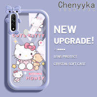 เคส Chenyyka สำหรับ OPPO A31 2020 A8เคสการ์ตูนน่ารักลายแมว Hello Kitten ใหม่อัพเกรดซิลิโคนสีเคสมือถือกันกระแทกแบบใสนิ่มฝาครอบโปร่งใสลายกล้องถ่ายรูปที่สร้างสรรค์