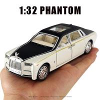 1/32 Paduan Diecast Rolce-Royce รุ่น Hantu Mainan Mobil Simulasi Diecast &amp; Kendaraan Mainan Suara Ringan Koleksi Mainan Untuk Hadiah Anak Laki-Laki