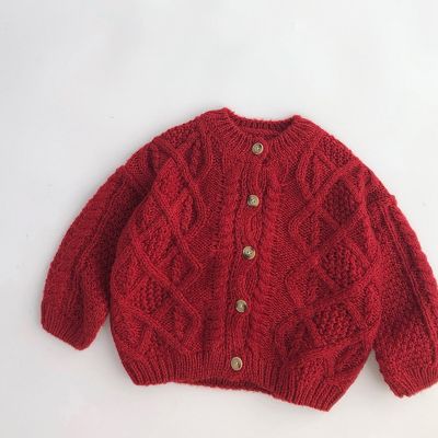 Baby Sweater Christmas Red Autum Winter Baby Boy Girl Knitted Clothes Long Sleeve Kids Toddler Cardigan Sweater Outerwear
