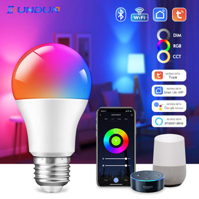 DUNDUN TUYA WiFi Bluetooth Smart LED Blub Light RGBCW Dimmable Magic Bulb Work With Alexa Home 220V 110V LED Bulb Lamps