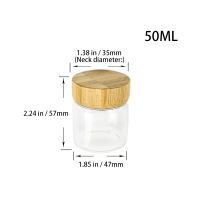 6Pcs 50ml 80ml 100ml 150ml 190ml Clear Glass Bottles with Bamboo Wood Aluminum Lid Gift Crafts Candy Pot Refillable Sub Vials