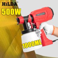 1000ML Electric Paint Sprayer 500W Spray Gun High Pressure Detachable Oil Sprayer Wall Coating Airbrush Tools Spraying Machine Paint Tools Accessories