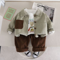 IENENS Autumn Boy Long Sleeve Clothing Sets 0-4 Years Baby Casual Clothes Outfits 3PCS Baby Shirt + Tees + Pants Kids School Wear Suits