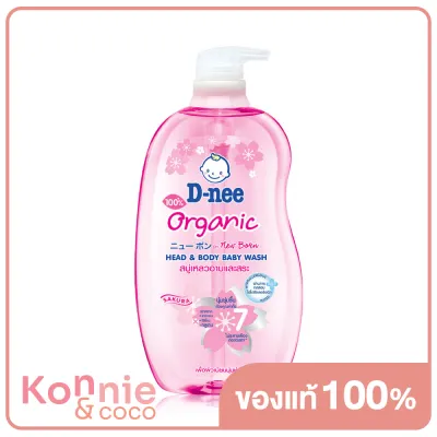 D-nee Organic Head &amp; Body Baby Wash For Newborn 800ml #Sakura ดีนี่ เฮดแอนด์บอดี้ เบบี้วอช สบู่เหลวและสระ