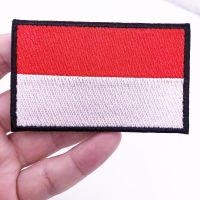 1PC Indonesian flag Indonesia Patches Armband bordir patch hook dan loop setrika pada bordir lencana velcros strip militer