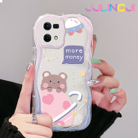 Jjlingji เคสสำหรับ OPPO Reno 7 4G Reno 8 4G F21 Pro F21s Reno 4 Pro Reno 6เคสการ์ตูนหมีเงินลายหมีเนื้อครีมกันกระแทกแบบใสนิ่มเคสมือถือโปร่งใสลายกล้องถ่ายรูปที่สร้างสรรค์เคสซิลิกาเจลฝาครอบป้องกัน