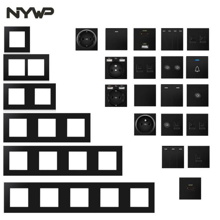 nywp-wall-mount-module-diy-european-standard-pc-black-panel-socket-switch-button-free-combination-function