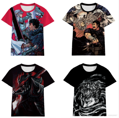 BERSERK Anime Tshirt Cosplay 3D Shirt Unisex Short Sleeve Top Fashion Guts Griffith Tee Casual Plus Size