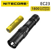 [embroider] 100% ไฟฉาย ไฟฉายพกพา ไฟฉายLED ไฟฉายเดินป่า Nitecore EC23 1800 lumens CREE XHP35 HD E2 LED High Performance Flashlight with Battery (IMR18650 2500mAh 35A)