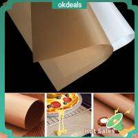 OKDEALS 6040cm DIY ครัว เครื่องมือทำขนม ป้องกันน้ำมันน้ำ ถาดอบ ไม่ติด ผ้าใยแก้ว แผ่นอบ แผ่นมาการอง เสื่อบาร์บีคิว