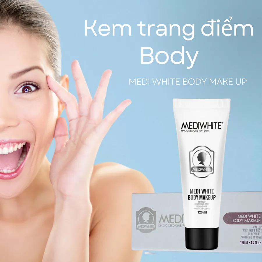 Kem Makeup Body Trắng Da Medi White - Kem Nâng Tone Body Tức Thì Chống Nắng Dưỡng Trắng Da Toàn Thân 120g