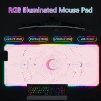 แผ่นรองเมาส์สำหรับเล่นเกม Mause Pad แบล็คไลท์ Led RGB แผ่นรองเมาส์ขนาดใหญ่โต๊ะน่ารัก Kawaii XXL พรมสีชมพูคีย์บอร์ดอุปกรณ์เสริมสำหรับเล่นเกม