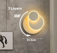 LED โคมไฟติดผนัง350 ° หมุนที่ทันสมัยชั้นโคมไฟติดผนังโคมไฟติดผนังภายในแสงในร่มสำหรับตกแต่งบ้านตารางการแข่งขันเชิงเทียน