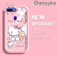 เคส Chenyyyka สำหรับ R15 OPPO เคสการ์ตูนน่ารักลายแมว Hello Kitten ใหม่อัพเกรดซิลิโคนสีเคสมือถือกันกระแทกแบบใสนิ่มฝาครอบป้องกันโปร่งใสลายกล้องถ่ายรูปที่สร้างสรรค์