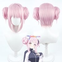 Game Blue Archive Misono Mika Cosplay Wig Pink Bun Short Cute Heat Resistant Hair For Halloween Role Play Party Wigs + Wig Cap