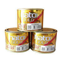 HATO สีทองน้ำมันอะคริลิคแท้ สีเรียบเนียน ไม่หมองดำ AG-123 ขนาด0.1ลิตร (3กระป๋อง)