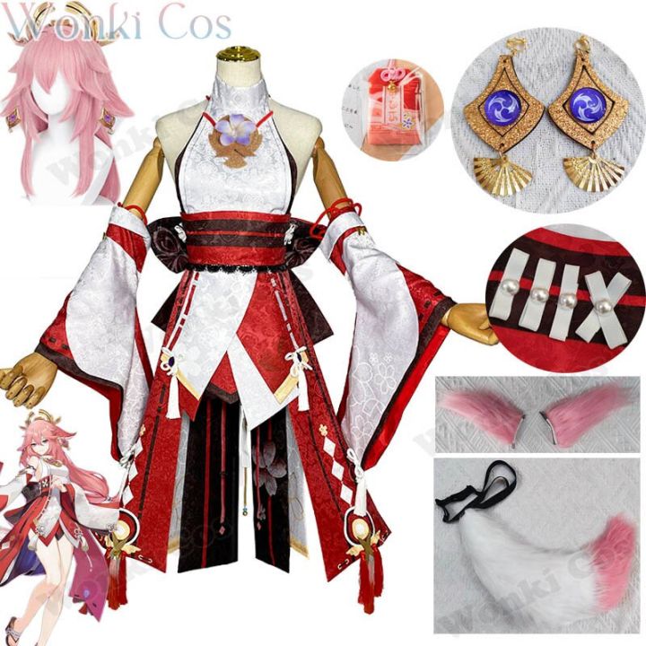 genshin-impact-cosplay-yae-miko-guuji-yae-cosplay-costume-with-headwear-full-set-cosplay-wig-halloween-party-costumes