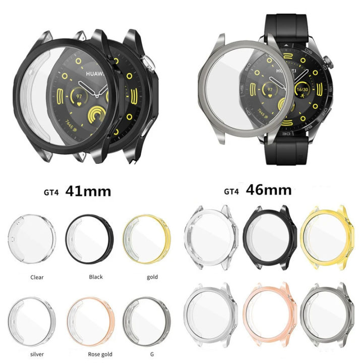 นุ่มเคสป้องกันสำหรับนาฬิกา-for-huawei-watch-gt-4-46mm-41mm-กรณีเคส-tpu-สำหรับนาฬิกา-for-huawei-watch-gt-3-pro-gt-3-gt-2e-เต็มรูปแบบกรอบ-accessorie