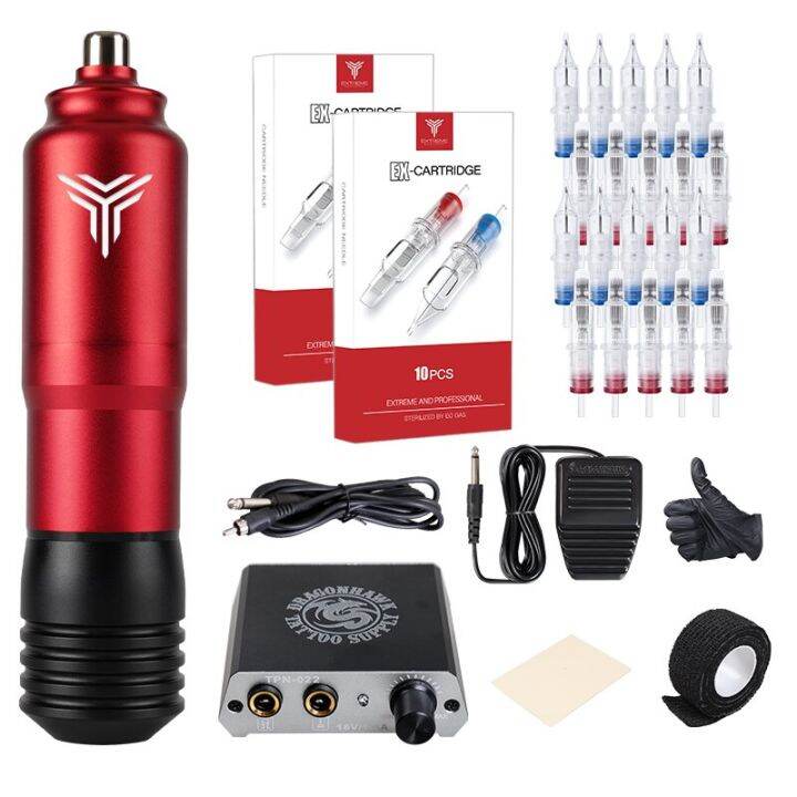 Dragonhawk Extreme Complete Tattoo Pen Machine Rotary Guns Mini Power