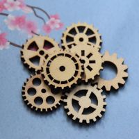 20Pcs Gear Mixed Wooden Chips DIY Decorative Embellishment Crafts Home Decorations Scrapbook Hand made Graffiti