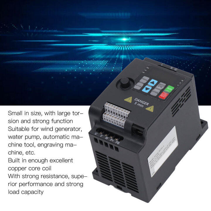 Variable Frequency Drive 0 75kw Motor Controller Frequency Inverter Single Phase Ac220v Input 3