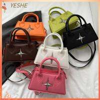 YESHE หนังพียู กระเป๋าสะพายไหล่แบบสั้น เล็กๆน้อยๆ สีทึบทึบ กระเป๋า Crossbody แบบพกพาได้ กระเป๋าแมสเซนเจอร์ ผู้หญิงผู้หญิงผู้หญิง