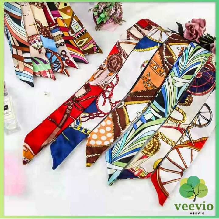 veevio-ริบบิ้นผูกกระเป๋า-พิมพ์ลาย-ขนาดเล็ก-สําหรับผู้หญิง-ขนาด-85x4-ซม-silk-scarf
