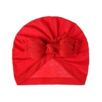 18Colors / Set Baby Hat Warm Autumn Winter Beanies Solid Bow Topknot Bonnet Infant Boys Girls Caps ผ้าโพกหัวใหม่