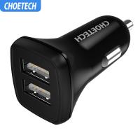 CHOETECH ที่ชาร์จแบตในรถ Dual USB Car Charger for Xiaomi Mi9 for Samsung S8 S9 S10 Intelligent Car-charger Adapter for iPhone13 12 11 pro max Xr XS