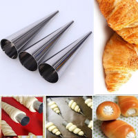 12pcs Home Horn Bread Conical Tube Roll Restaurant Cake Mold Pastry Spiral Croissant Cream Baking Tools Stainless Steel