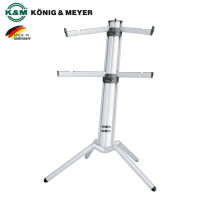 K&amp;M® 18860 Keyboard Stand »Spider Pro« ขาตั้งคีย์บอร์ด แบบ 2 ชั้น สามารถปรับขนาดฐานวางคีย์บอร์ดได้ ต่อไมค์บูม พับเก็บได้, สีเงิน (Model: 18860-000-30) ** Made in Germany **