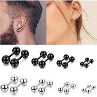 【LZ】◎  2 pçs aço cirúrgico 0.8mm agulha fina brincos para mulher/homem dupla face parafuso bola tragus cartilagem piercing jóias