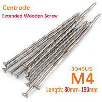 M4ยาวหัวแบนแตะยาวไม้สกรู KA สแตนเลสข้าม Countersunk หัวตนเองแตะสกรูยาว10ชิ้น