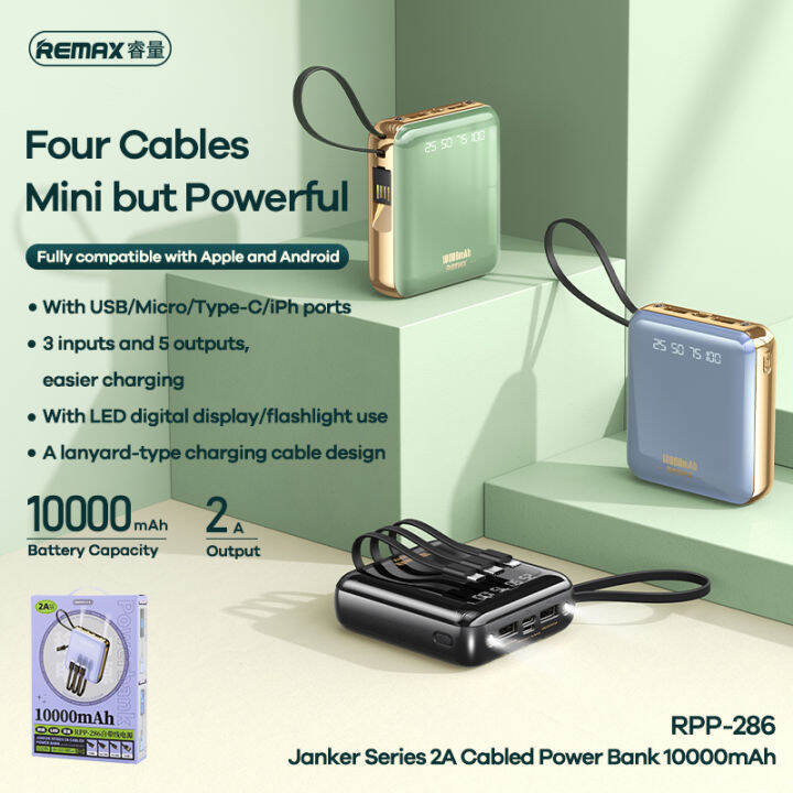REMAX RPP-286 แบตเตอรี่สำรอง ความจุแบตเตอรี่ 10000 mAh ชาร์จเร็ว จอแสดง ...