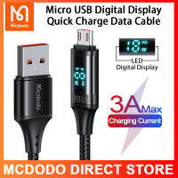 Mcdodo 3A สายจอแสดงผลดิจิตอลชาร์จเร็ว,USB-A เป็น Micro USB สายจอแสดงผลดิจิตอลชาร์จเร็ว PD18W สายเคเบิลข้อมูลหน้าจอดิจิตอลชาร์จเร็วเหมาะสำหรับ Huawei NOva3i 6 Mate8 9 Plus HONOR Xiaomi OPPO Vivo MEIZU