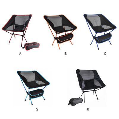 Foldable Chair Aluminium Heavy Duty Collapsible Seat Breathable Mesh Fishing Camping Chairs for Picnic Backpacking Red