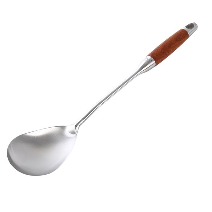 worth-buy-อุปกรณ์ที่ใช้ในครัวสำหรับปรุงอาหารไม้พายชิงชันช้อนกรองตะหลิวสำหรับทอดไม้พายหนา304ช้อนสแตนเลส-spatula