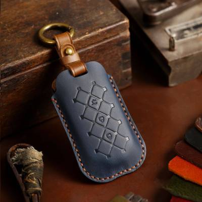 Luxury Leather Car Key Case Cover Fob Protector Accessories for Sgmw Saic Wuling Star Keychains Holder Bag Remote Keyring Shell